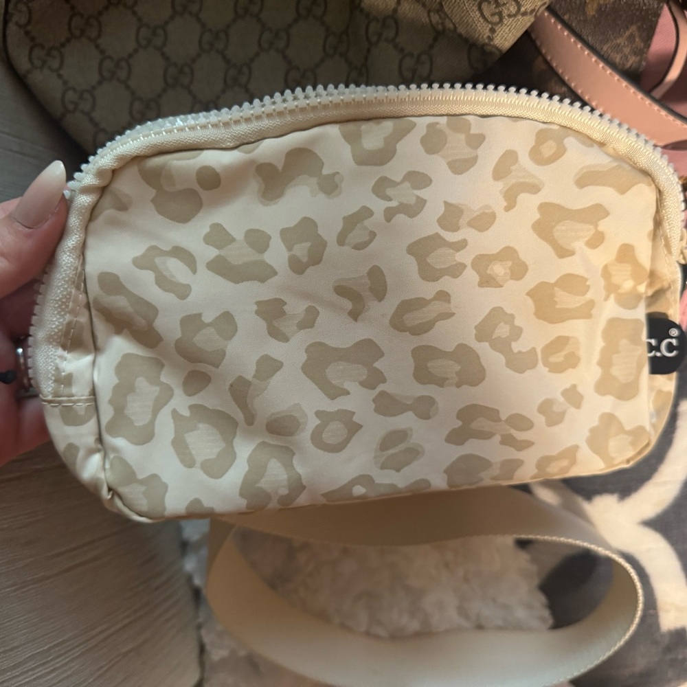 Cream Leopard Print Women's Bag